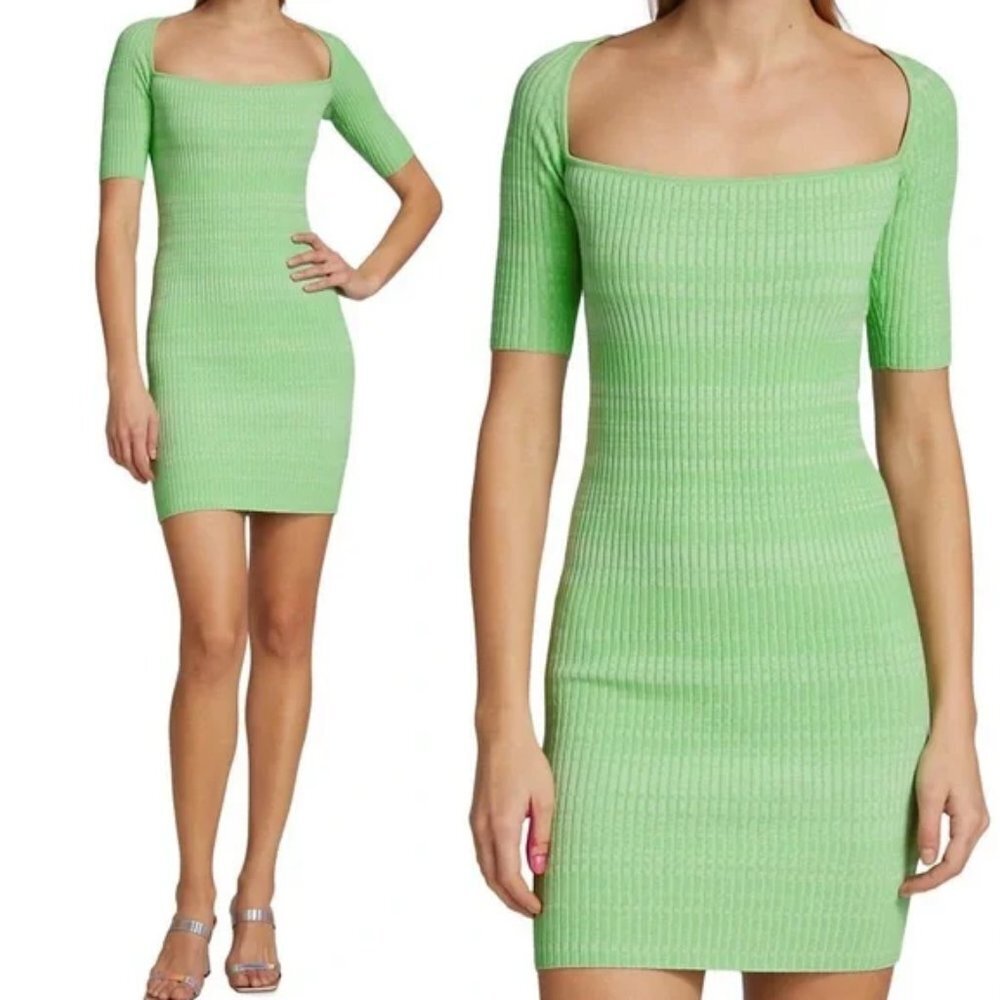 NEW Remain Birger Christensen Rakella Ribbed Knit Dress‎ Spring Green Size 10